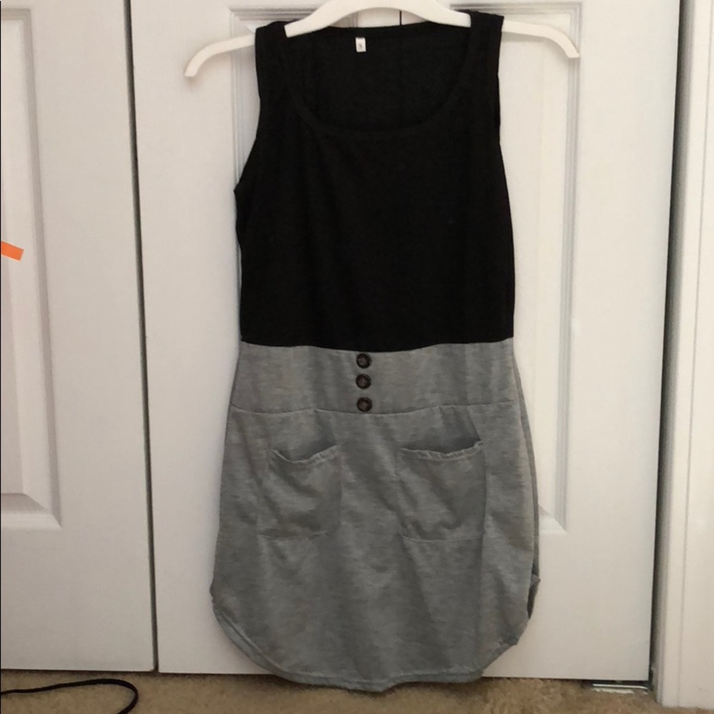 Black and Gray Mini Dress
